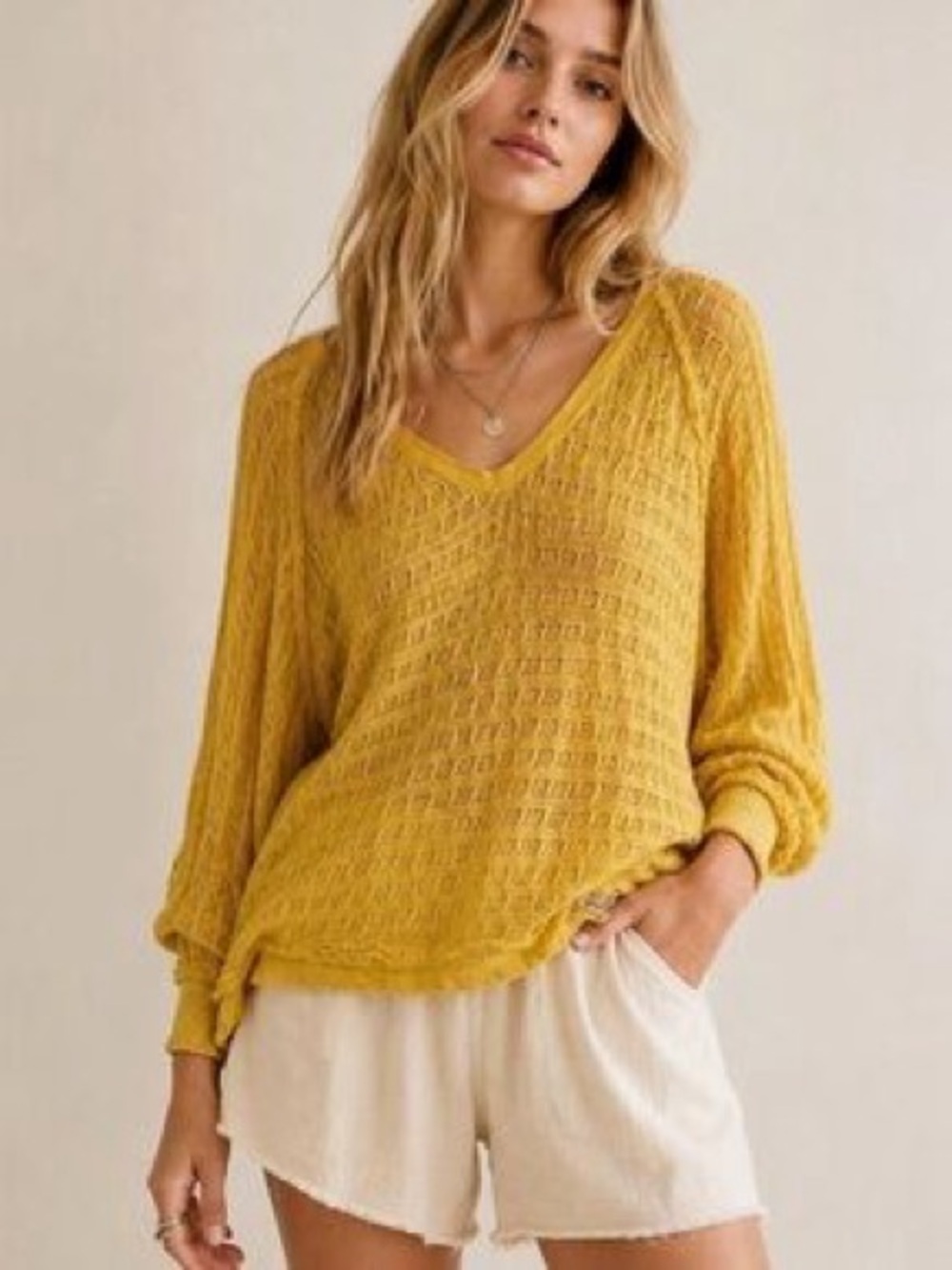 We the free people cotton distressed long slouchy sweater large